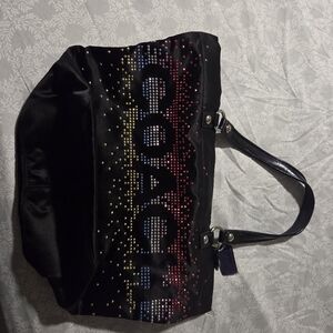 Coach Black Tote with Colorful Studs